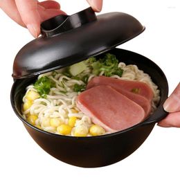 Bowls Ramen Bowl Microwavable Soup With Lids Microwave Covered Design Not Easy To Burn Heating Convenience For Porridge