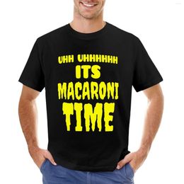 Men's Polos Uhh Uhhhhhh It's Macaroni Time T-Shirt Black T Shirt Funny Boys Animal Print Men