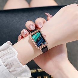 Wristwatches 6pcs Fashion Women'S Leather Wristwatch Ladies Watch Quartz Personalised Relojes