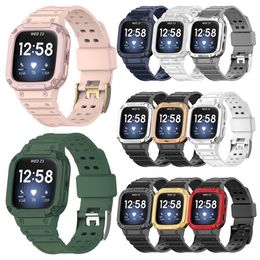 For Fitbit Versa 1 2 3 4 Lite Sense Sports Armour Protective Case Band Strap Bracelet Cover