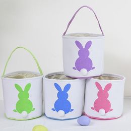 Party Favour Easter Bunny Baskets DIY Burlap Rabbit Ears Bags Put Eggs Storage Bunny Jute Bags Rabbit Ears Linen Baskets Party Supplies Q393