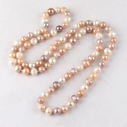 Chains RH Fashion Mixcolor Pearl Knotted Jewellery Freshwater Necklaces Women Festival Gift