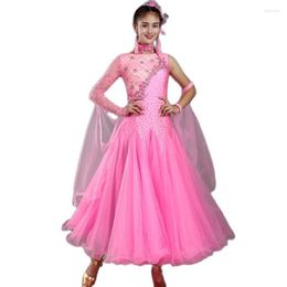 Stage Wear Single Sleeve Ballroom Dresses For Women 2023 Practise Tango Dress Modern Dance Costume Prom Elegant