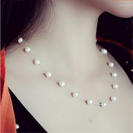 Choker Imitation Pearl Necklace Fashion Love Women Lady Jewellery Rope Pearls Chain Necklaces Bride Wedding Lover Girls Souvenirs