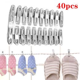 Storage Bags 40pcs Stainless Steel Clips Clothes Po Paper Peg Pin Clothespin Craft Home Decoration Metal Clip Set Household