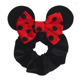 Hair Accessories 2023 Cartoon Mouse Ears Sequins Bows Women Velvet Scrunchies Fashion Waist Bands Headband For Girls