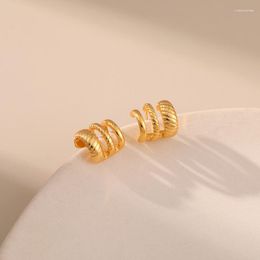 Hoop Earrings Copper Plated 18K Gold European And American Multi-layer Personality Design Retro Opening Irregular Women Jewellery