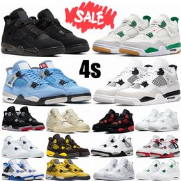 2023 Jumpman 4 4s Basketball Shoes with box outdoor sneakers OG Red Thunder black cat 4s Seafoam Midnight Navy Military Black White Oreo Sail Bred Fire Red Pure Money J4