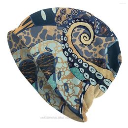 Berets Metallic Octopus II Bonnet Homme Winter Skullies Beanies Hat Art For Men Women Novelty Fabric Hats