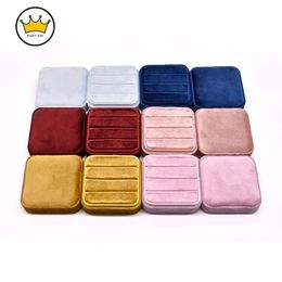 Gift Wrap Square Vintage Ring Organizer Box Velvet Ring Box with Lid Engagement Ring Box Holder for Personal Ring Collection 230802