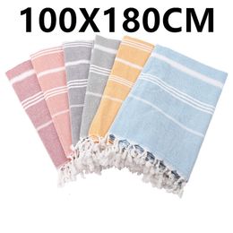 Towel 100X180cm oversized tassel Turkish cotton towel blanket suitable for bathing beach swimming pool SPA gym Striped bath 230802