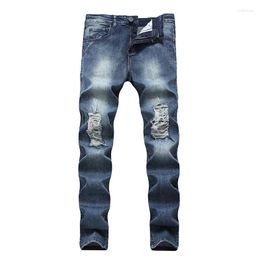 Men's Jeans Arrival Ripped Men Cotton And Denim Knee Hole Leisure Style Fashion Brand Male