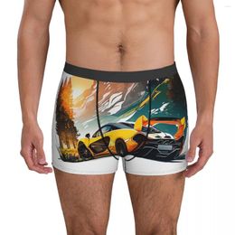Underpants Powerful Sports Car Underwear Mountain Sun Men Print Classic Boxer Shorts High Quality Briefs Plus Size 2XL
