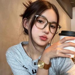 Sunglasses Korean Spicy Green Glasses Frame Women Ins No Makeup Plain Men Eyewear Cute Decorative Computer