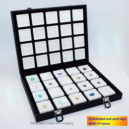 Jewellery Pouches Superior Leatherette Gem Storage Bag Diamond Display Box Case Portable Travel Tray With 40pcs 4 4cm Boxes