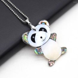 Chains Natural Mother-of-pearl Shell Pendant Necklace Cute Panda Shape For Trendy Women Party Jewellery Gifts