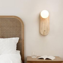 Wall Lamp Natural Stone Wabi Sabi Yellow Marble Modern Simple Warm Khaki Bedroom Study Bedside Apartment Decoration Light