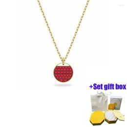 Chains Fashionable And Charming Red Racket Double Layer Jewelry Necklace Suitable For Beautiful Women To Wear