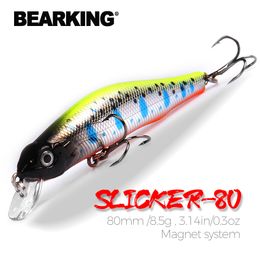 Baits Lures BEARKING 80mm 85g professional quality magnet weight fishing lures minnow crank model Artificial Bait Tackle 230802