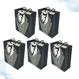 Gift Wrap Practical Paper Handbag Presents Pouch Chic Souvenir Bags Treat Black White