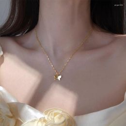 Zincir Kelebek kolye sterling sier kolye kadınsı stil basit kısa yaka zinciri çekicilik mücevher parti hediyesi
