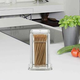 2pcs Toothpick Holders Thick Toothpick Holder Convenient Compact Food Toothpick Holder Clear Toothpick Bottle for Dining Room