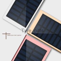 Wireless Chargers Solar Power Bank External Battery 2 USB LED Powerbank Portable Mobile phone Solar Charger for Xiaomi mi iphone XS 8plus 20000mAH x0803