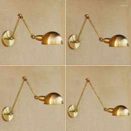 Wall Lamp Copper Retro Loft Industrial Vintage Adjustable Swing Long Arm Light Edison Wandlampen Lampara De Pared