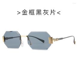 Sunglasses 2023 Rimless Irregular Women Metal Frame Vintage Jello Colour Sun Glasses Gafas De Sol Mujer Lentes Hombre