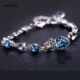 Charm Bracelets Pure Sapphire S925 Sterling Silver Chain Link Bracelets for Women Jewellery Pulseira Feminina Bizuteria Silver Bracelets Gifts L230804