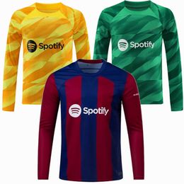 23 24 Long Sleeve Player Fans LEWANDOWSKI OGAN ANSU FATI Football Soccer Jerseys RAPHINHA GAVI R.ARAUJO S EZZALZOULI PEDRI TER STEGEEN 2023