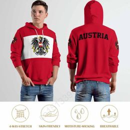 Men's Hoodies Austria Country Flag 3D Hoodie Polyester Cool Men Women Harajuku Sweatshirt Unisex Casual Pullover Custom Name