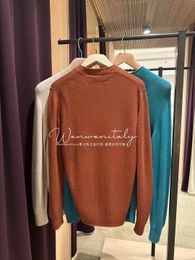 Mens Sweaters Autumn and Winter loro piana Long Sleeve Cashmere Round Neck Sweater Pullovers Brown Green Beign