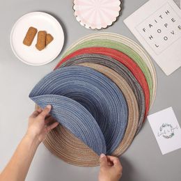 Table Mats Round European Cotton Meal Mat Cup Pad Fruit Heat Insulation Non Slip Household Decoration Tableware Bowl