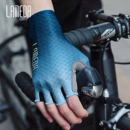 Sports Gloves Lameda Breaking Wind Cycling Half Finger Antislip Bicycle Mittens Racing Road Bike Glove MTB Biciclet Guantes Ciclismo 230802