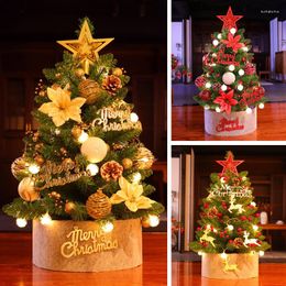 Decorações de natal 60 cm mini árvore com luzes cones de sino 2023 ano festa em casa festa desktop decoração de natal presentes