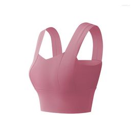 Yoga Outfit Beautiful Back Shockproof High-strength Sports Bra Wide Shoulder Fixed Bare Feeling Thin Running And Fitness Vest