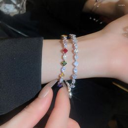 Bangle 2023 Korean Crystal Opening Bracelet Simple Elegant Fashion Sweet Romantic Women's Jewellery