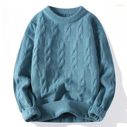 Men's Sweaters 2023 Style Winter Fashion Round Neck Jumper Knitted Rotary Pattern Autumn Sweater Casual Men