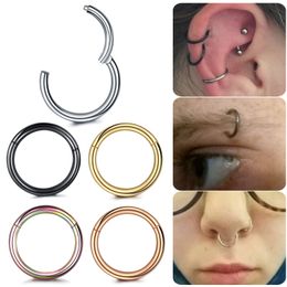 Labret Lip Piercing Jewellery 10pcslot Hinged Septum Clicker Segment Nose Ring Ear Cartilage Helix Body Eyebrow Hoop 230802