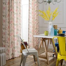 Curtain Fabric Modern Rural American Style Curtains Polyester Cotton Printed Window Screens