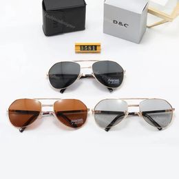 Sunglasses men designer sun glasses Diagonal Cut Sunglasses DC Foldable UV400 Protection Black Brown lens gold frame mens sunglasses wholesale