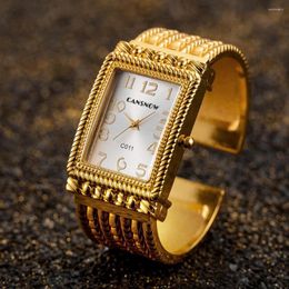 Wristwatches Sdotter Luxury Wrist Watch For Women Gold Bracelet Fashion Square Dial Watches Stainless Steel Strap Ladies Quartz Clock Reloj
