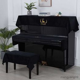 Dust Cover 1Pcs Velvet Half Piano Cover with Stool Cover Style Contains Romantic Natural European Dust-Proof Keyboard Piano Covers R230803