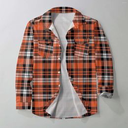 Men's Jackets Mens Stylish Shirts Slim Fit Male Autumn And Winter Warm Fashion Casual Plaid Square Lapel Pocket No Hood Loose Men