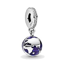 Women Jewelry fit Pandora Charms Bead 925 Silver Love Bracelet Our Blue Planet Dangle Slide Bracelets Beads Jewellery chain Charm 233U