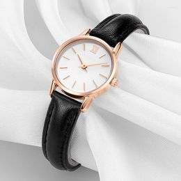 Wristwatches Sdotter Women's Simple Vintage Watches For Women Dial Wristwatch Leather Strap Wrist Watch High Quality Ladies Casual Bracelet