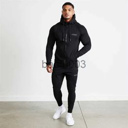 Men's Tracksuits Men's Tracksuit Fashion Casual Men's Clothing Gym Sports Fitness Hoodie Sweatpants Two Piece Set Training Clothing Sportswear J230803