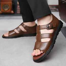 Sandals Business Casual For Men Hollow Breathable Roman British Style Comfortable Anti Skid Male Outdoor