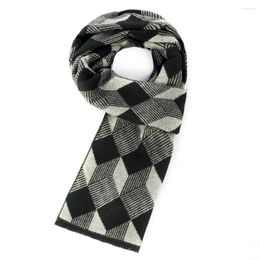 Scarves VEEKTIE Brand Fashion Long For Men Warm Winter Soft Neckwear Shawl Tassel Checkerboard Plaid Stitching Colour Red Brown